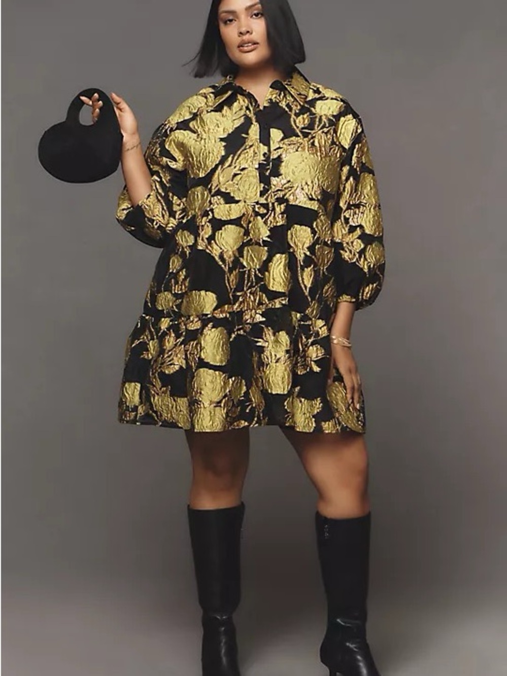 Anthropologie Maeve The Bettina Jacquard Mini Shirt Dress  NWT Sz M - Picture 6 of 14